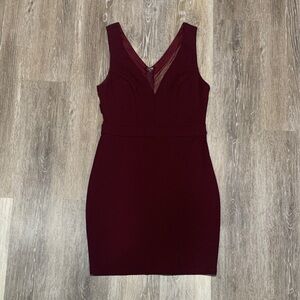Elegant Burgundy Sleeveless Mini Dress